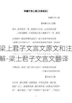 梁上君子文言文原文和注解-梁上君子文言文翻译